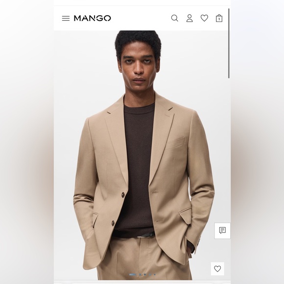 Mango Men's Tan Blazer - Picture 1 of 6